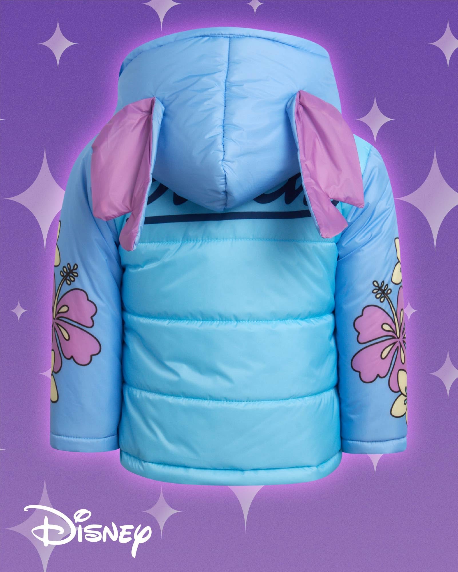 Disney Ensemble de neige pour filles – Minnie Mouse, Lilo & Stich – Veste de ski et pantalon à bretelles pour tout-petits/petites filles (2T-7)