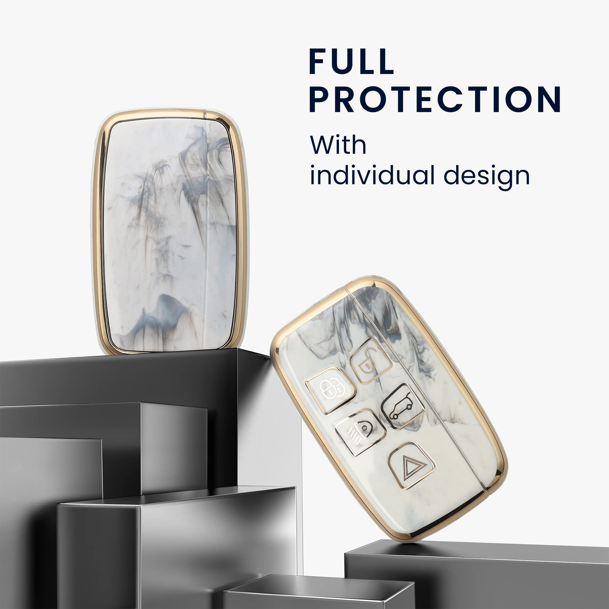 Cover Chiave Auto Land Rover Jaguar - Effetto Carbonio Nero, Protettiva, Con Tasti Accessibili - Foto 5