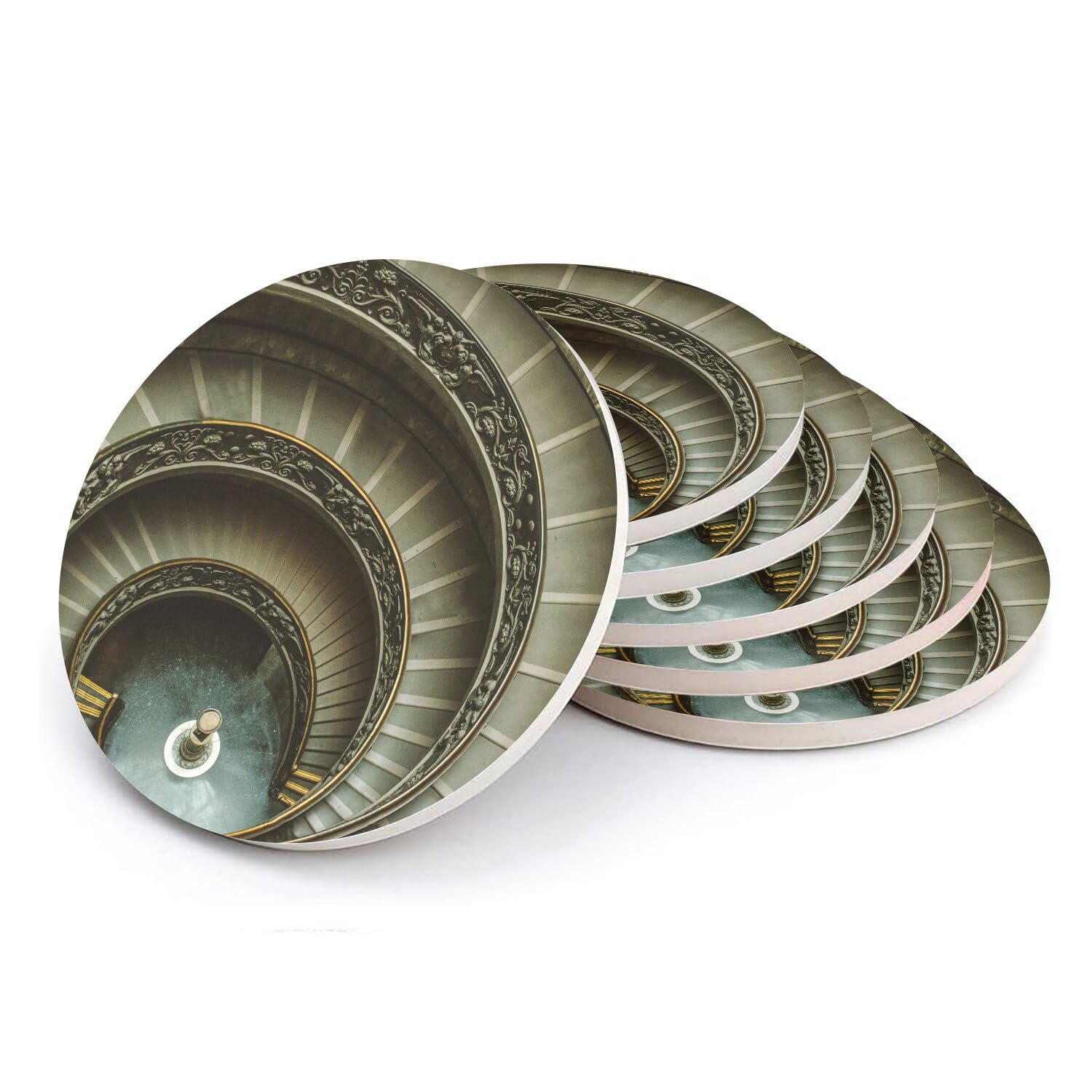 Sous-verres céramique escalier Vatican Rome, idée cadeau pour amateurs d'Italie
