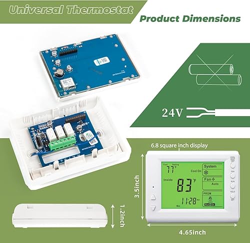 Miniatura 2 de Termostato programable de 5+2 días Pantalla LCD Control de temperatura de calor y refrigeración - Fácil de instalar para aire acondicionado