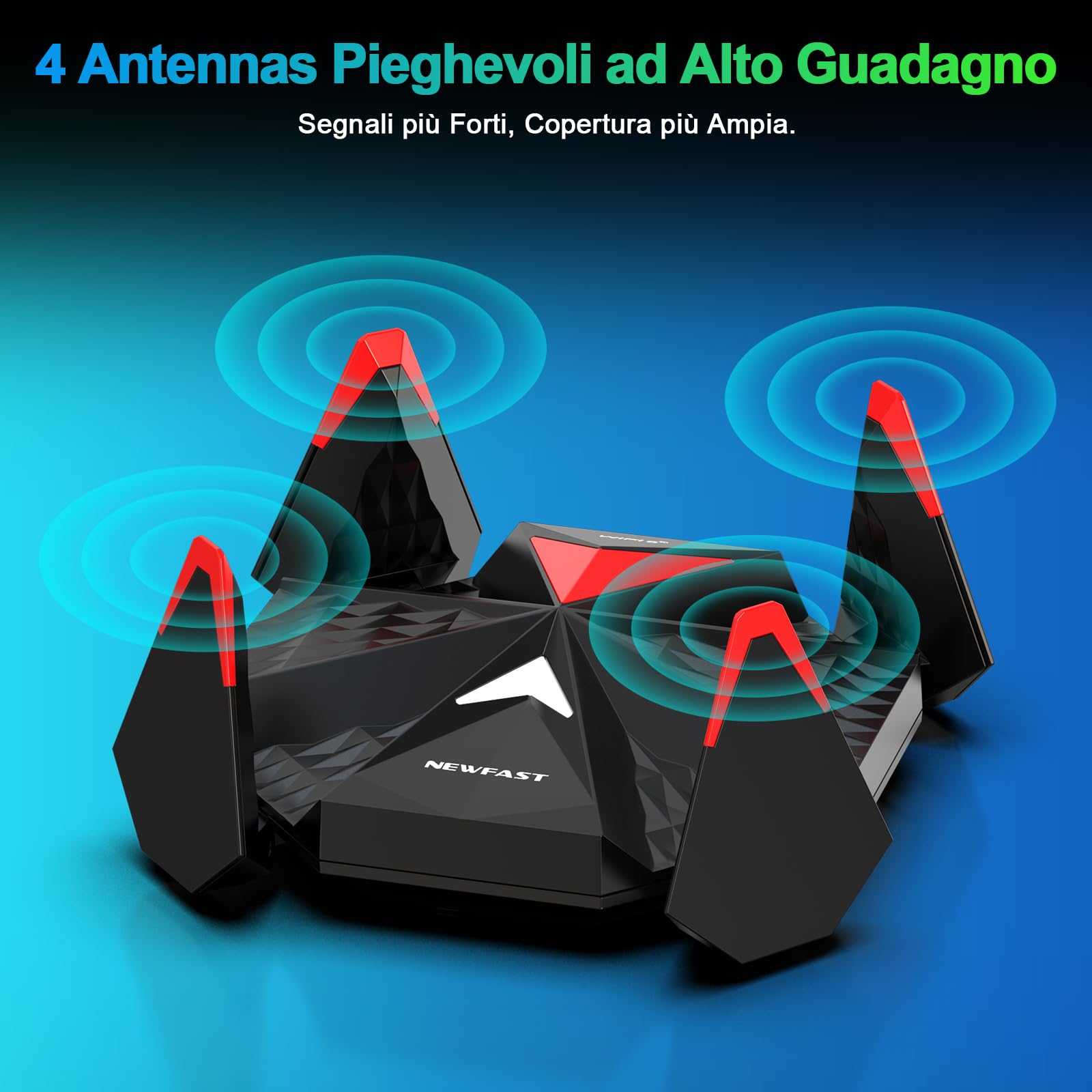 5400Mbps Chiavetta WiFi per PC Fisso Tri-Banda 2.4G/5G/6Ghz Adattatore di Rete Wireless WiFi 6E, WiFi USB per per PC/Desktop/Laptop, Antenna WiFi Dongle Alto Guadagno Supporta Windows 11/10