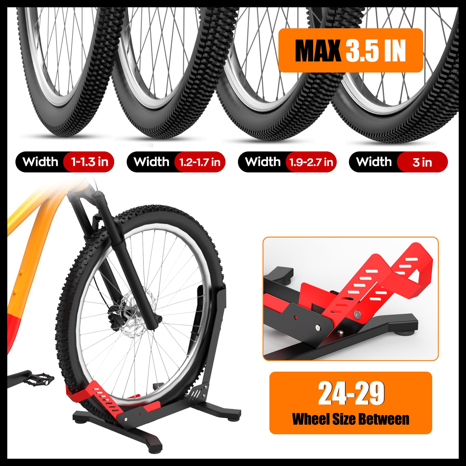 IMAYCC Support Vélo Professionnel au Sol pour Roues 26 à 29 Pouces – Stationnement Intérieur et Extérieur – Garage
