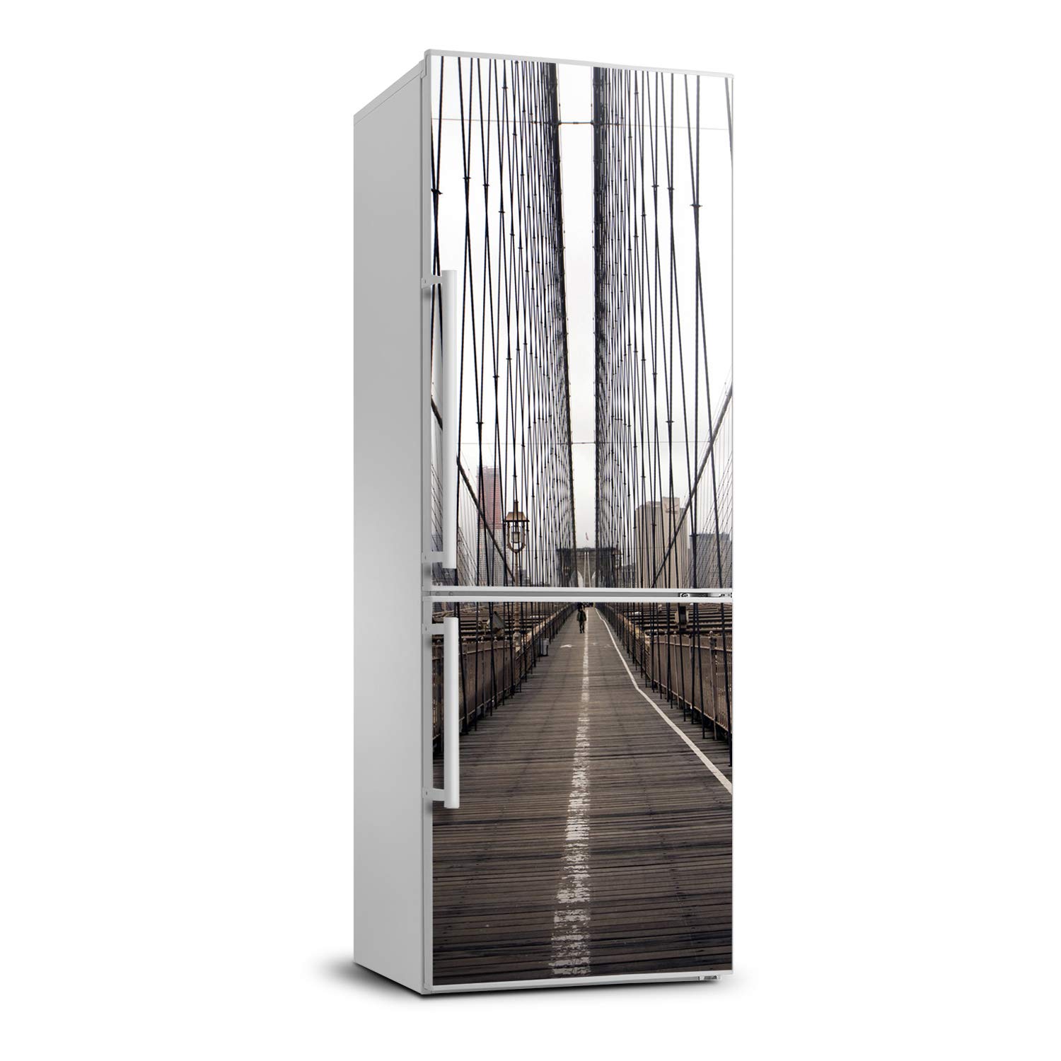 Pegatinas de nevera decorativas de puente de Brooklyn para salones y cocinas modernas