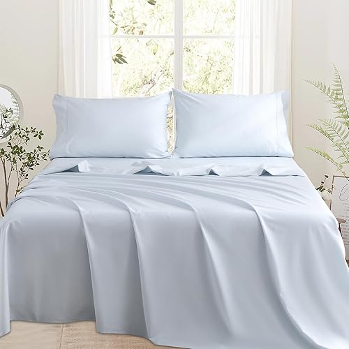 Bedlifes Juego de sábanas tamaño Queen, sábanas ultrasuaves, lujosas, transpirables, con 16 bolsillos profundos, sábanas de microfibra egipcia