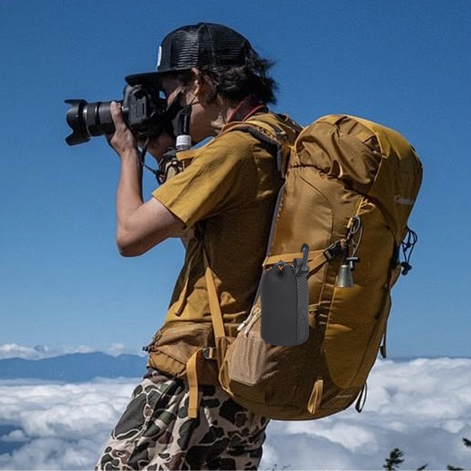 Funda de Neopreno para Lente de cámara, protección antigolpes, ángulo Ajustable para Viaje/Senderismo, Compatible DSLR/SLR, 14 cm, Se référer au descriptif, Consulte la descripción
