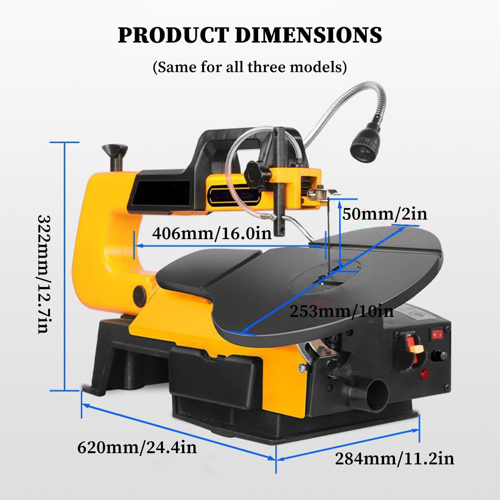 Sierra de Desplazamiento de Velocidad Variable, Kit De Sierra Caladora De Velocidad Variable, Sierras Caladoras Eléctricas De 180 W con 400-1600 RPM, Cortes biselados StandardVersion-A