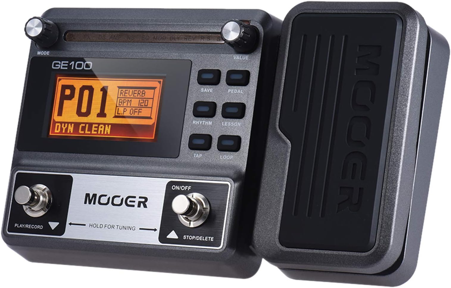 Goudan GE100 Guitar Multi-effe Processor Effect Pedal wi Loop (180 Seconds) Tuning Tap Tempo Rhy m Setting Scale & Chord Lesson Functions