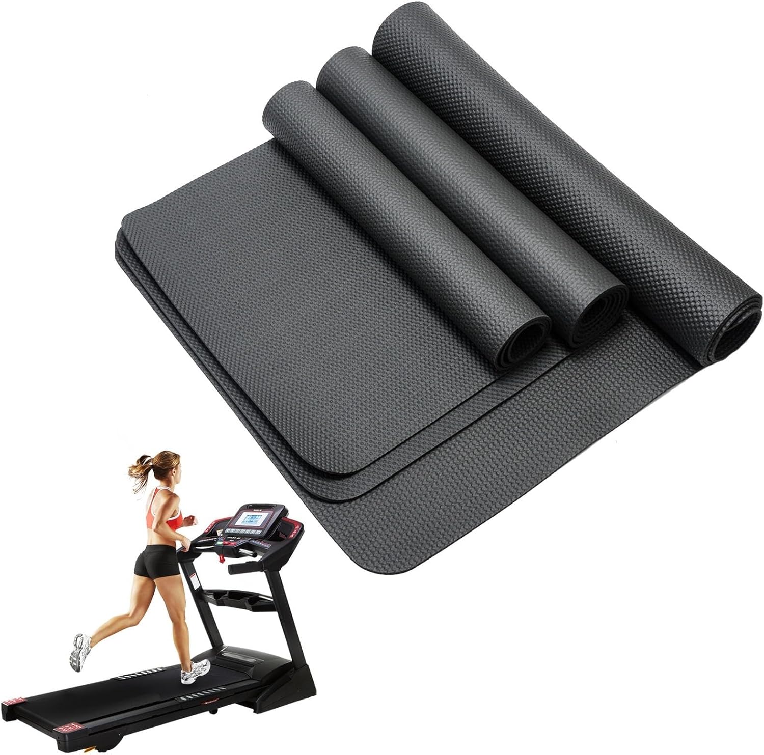 HAPBEAR エクササイズマット 8mm 厚手 大判 ヨガマット 高密度PVC 滑り