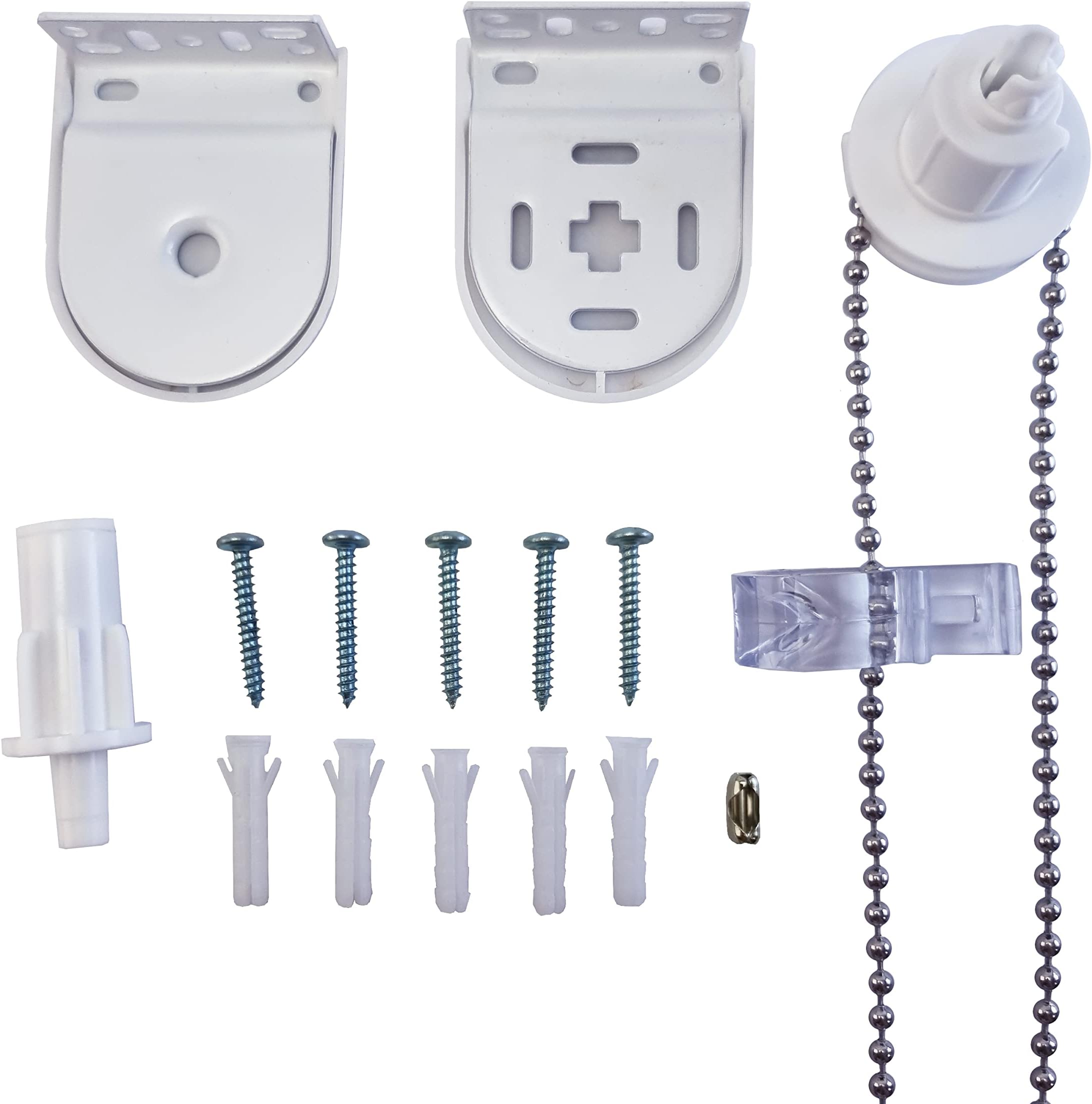 Roller Blind Fittings White 25mm Heavy Duty Metal Blind Brackets Quality Roller Blind Spares Upgrade Window Blind Accessories Parts Spare Kit Complete Easy Fit Replacement Set