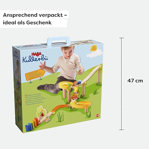 Miniatura 4 de HABA Kullerbu Sim-Sala-Kling - Juego de 38 piezas de madera y plástico con curvas empinadas y efectos musicales