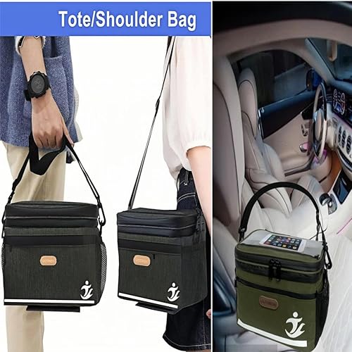 Miniatura 7 de Bolsa frontal para bicicleta, bolsa de manillar aislada para bicicleta con soporte para teléfono para pantalla táctil, bolsa de tubo de marco de 5