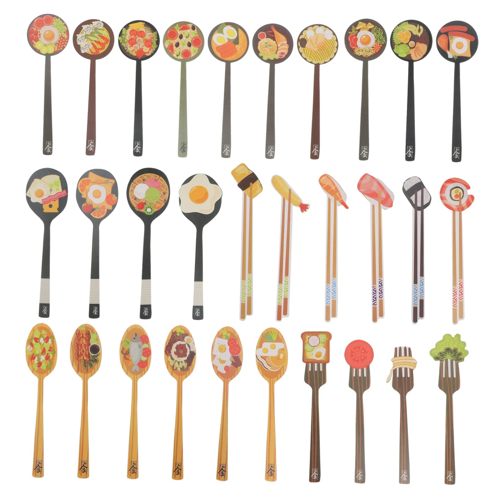 MAGICLULU 120 pcs Spoon Gourmet Bookmark bookmarks for cuisine paper bookmarks bookmark present novelty bookmarks Book Page Markers For Reading Profiled Bookmarks Delicate Bookmarks