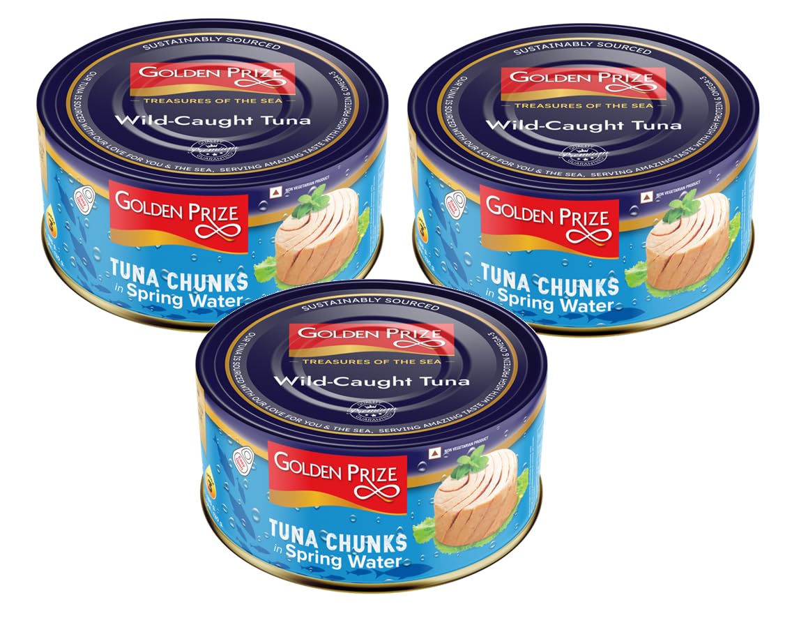 Golden Prize Tuna Chunk in Springwater 185Gms Each - Pack of 3 Units-image-27