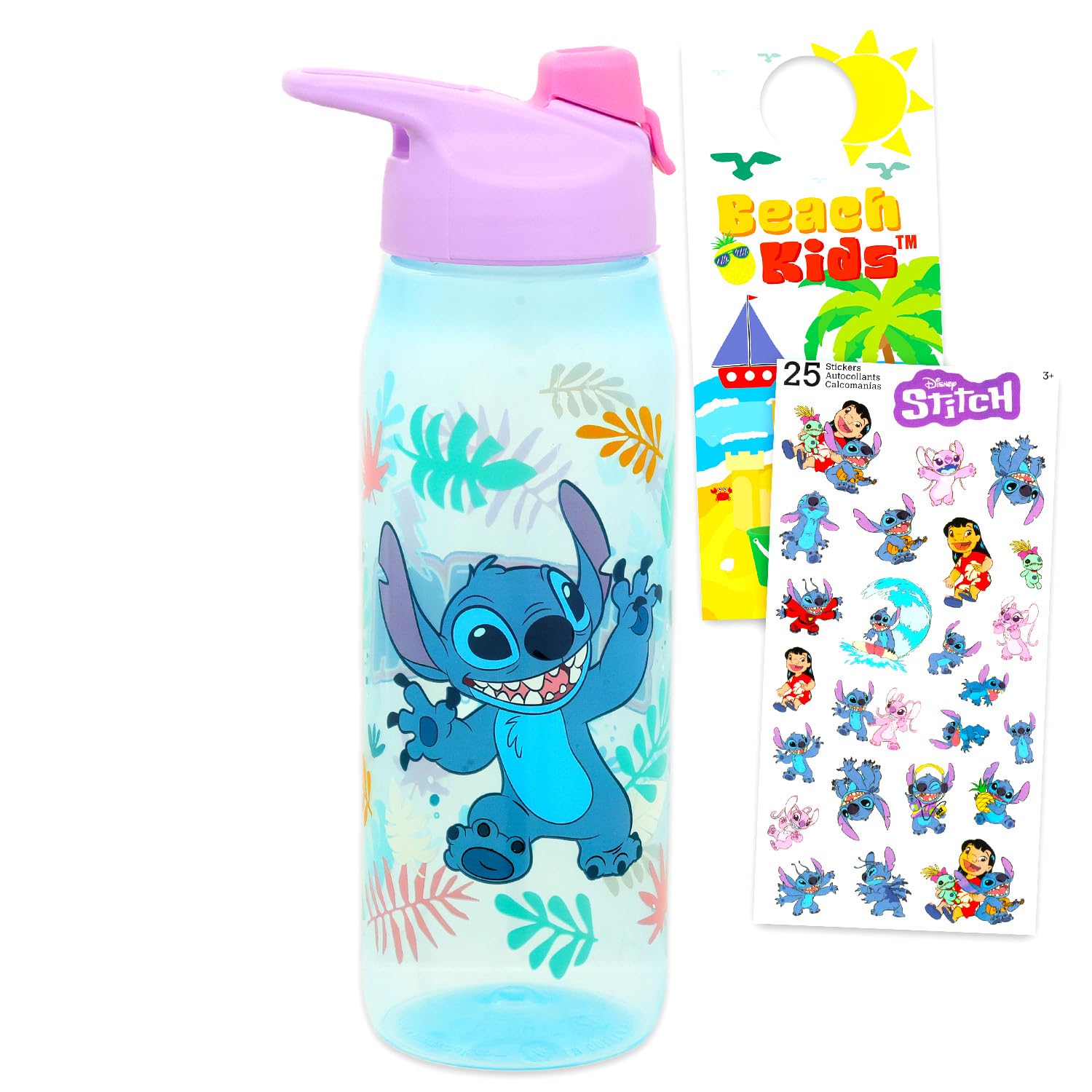 Disney Stitch Water Bottle Bundle School Supplies Set with 20 Oz Drinking Cup Stickers More Lilo and Stitch