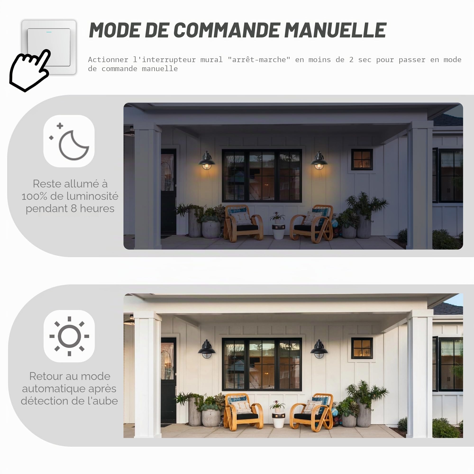 FTL Applique Murale Exterieur avec Détecteur de Mouvement, Porche Lampe Murale en Verre Bullé, E27 Grange Lumière Extérieure avec Capteur de Mouvement, IP44 Luminaire Exterieur Lanterne pour Jardin