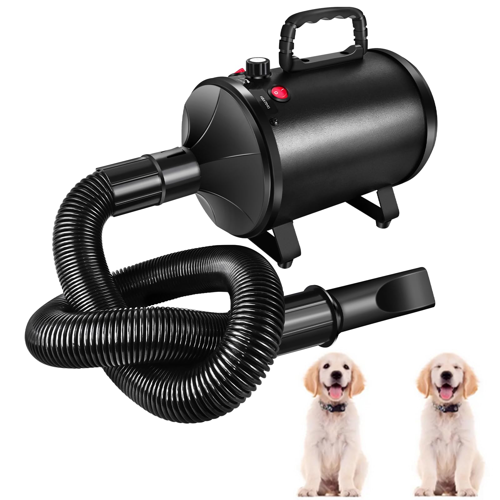 2800w Sèche Cheveux Pour Chien, Kit De Toilettage, Sèche-Cheveux Pour Chien À Haute Vitesse Avec Chaleur Et Débit D'air Réglables, Sèche Cheveux Portable Pour Chat Et Chien, 4 Buses