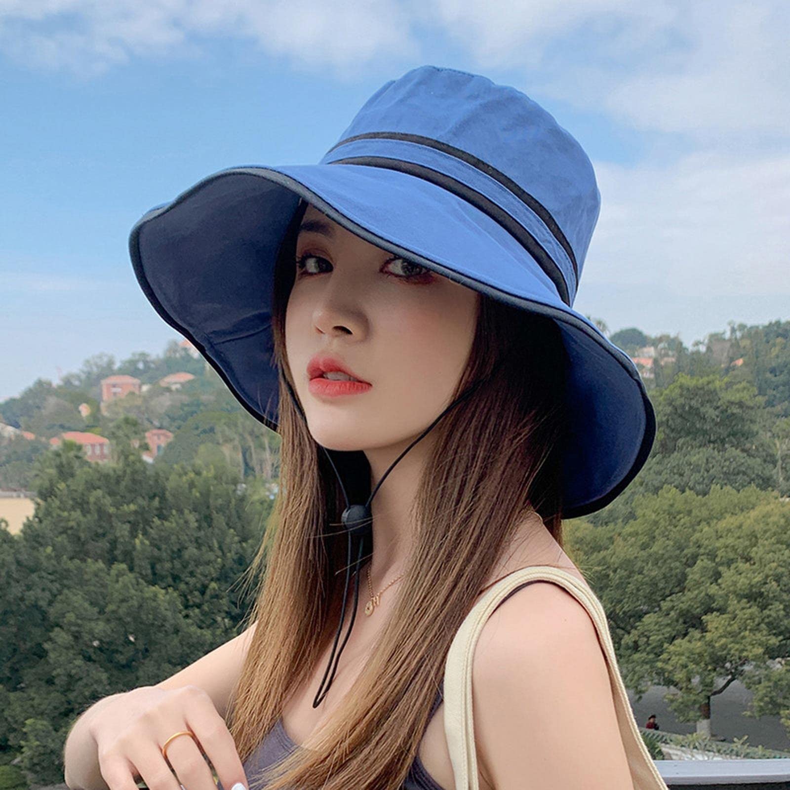 Sombrero de pescador para mujer, sombrero de verano para mujer, sombrero de protección para el sol, gorra de playa