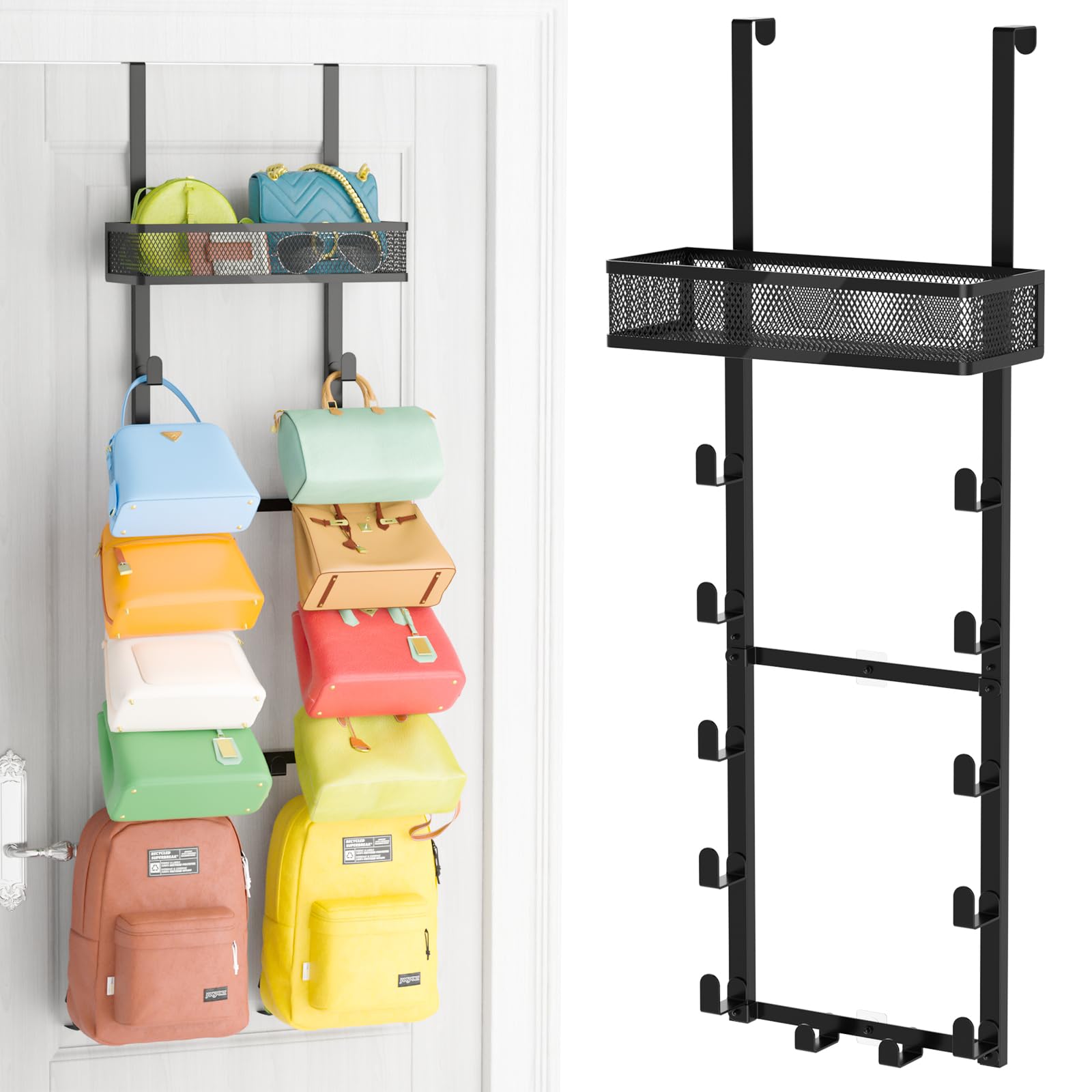 View 1 of ***GOLD, NOT BLACK*** Kaiferty 6-Tier Over the Door Purse Organizer