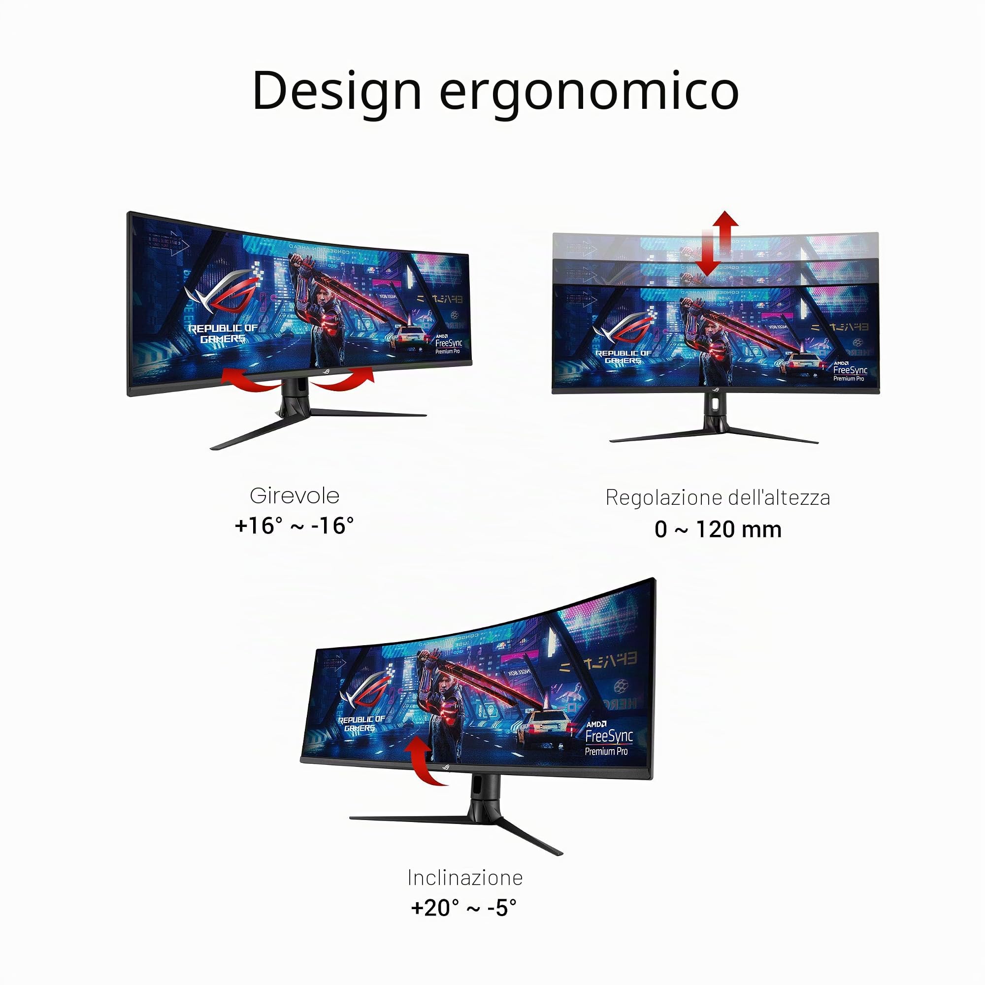 ASUS ROG STRIX Curved XG43VQ, 43" Ultra-Wide (3840x1200) Gaming monitor, VA, up to 120Hz, DCI-P3 90%, DP, HDMI, USB3.0, FreeSync 2 HDR, DisplayHDR400, Shadow Boost