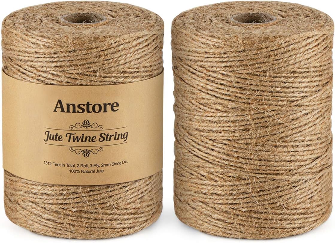 Tenn Well 1000 Feet Jute Twine, Natural 2mm Thick Jute Twine String