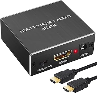 Proster HDMI Audio Extractor Converter HDMI to Optical Toslink SPDIF with 1M HDMI 1.4 Cable and 3.5mm Stereo Audio Splitter Adapter Support 4K x 2K 3D