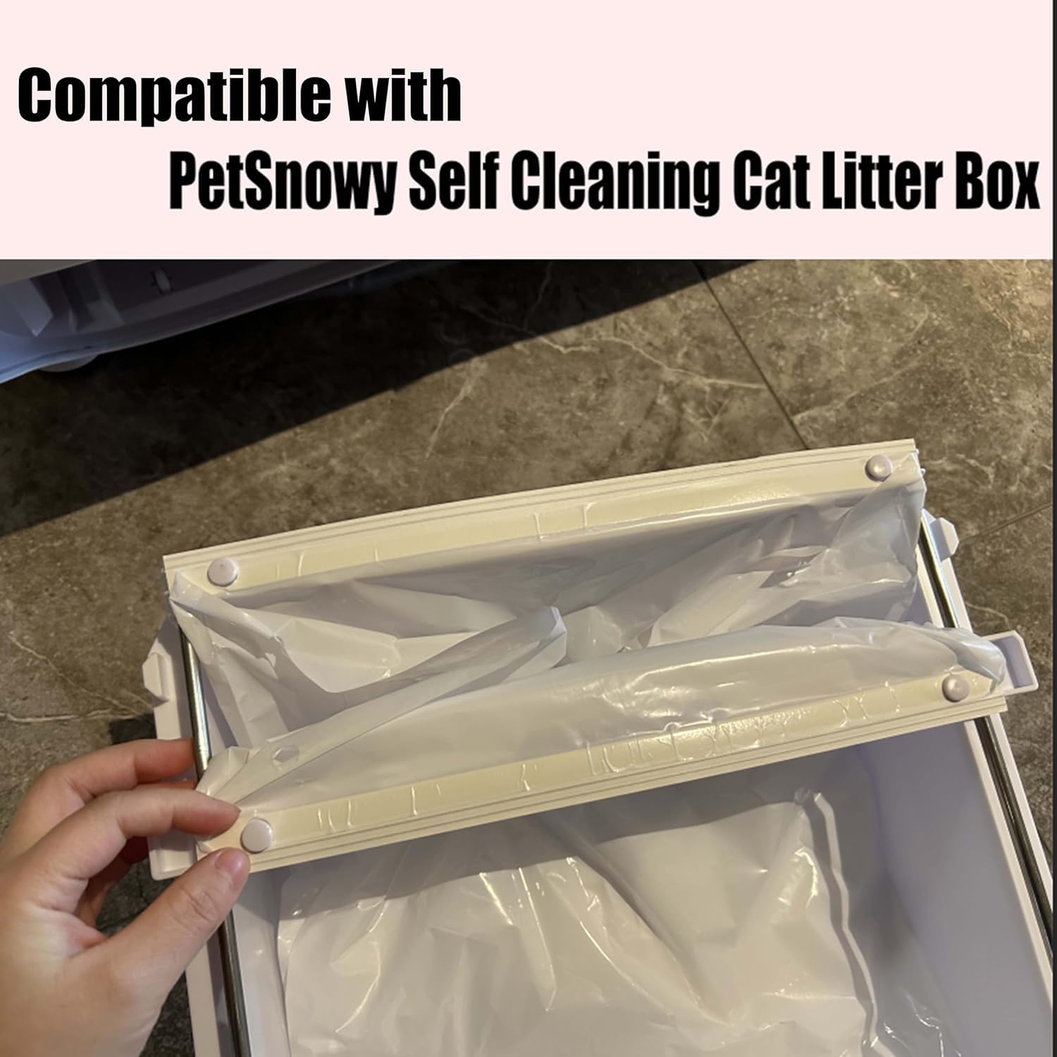 Bolsas de arena para gatos PetSnowy SNOW+, 30 bolsas de basura autosellantes para caja de arena automática para gatos (30 piezas)