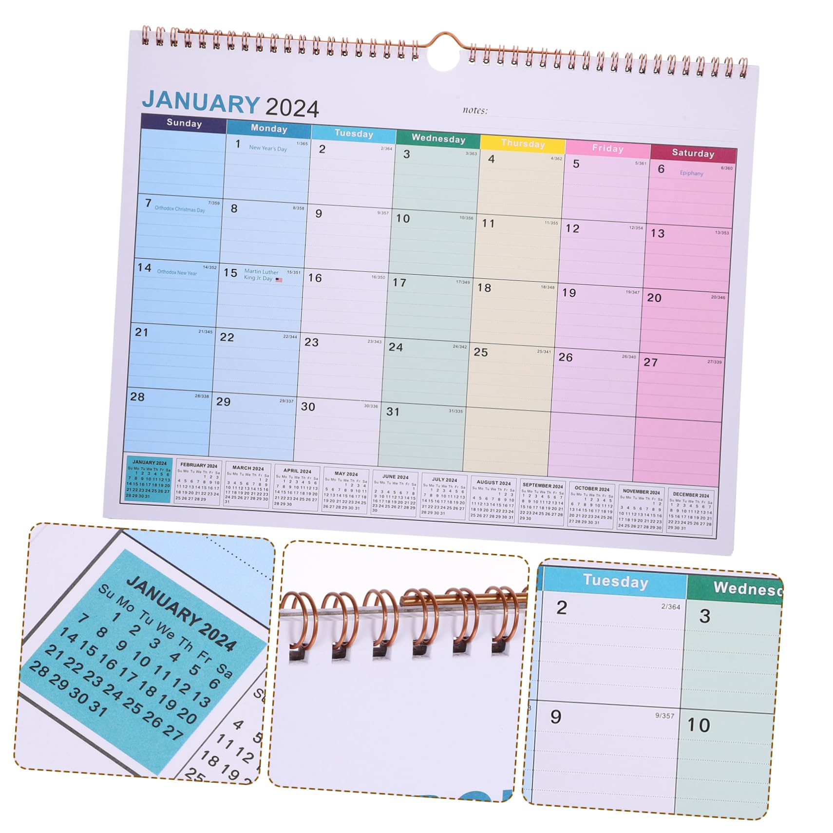 Lurrose 3stücke Monatlicher Wandkalender Englischer Tageskalender Für Schule Büro Und Zuhause Praktischer Terminplaner Stilvolles Design Für Organisation Und Planung
