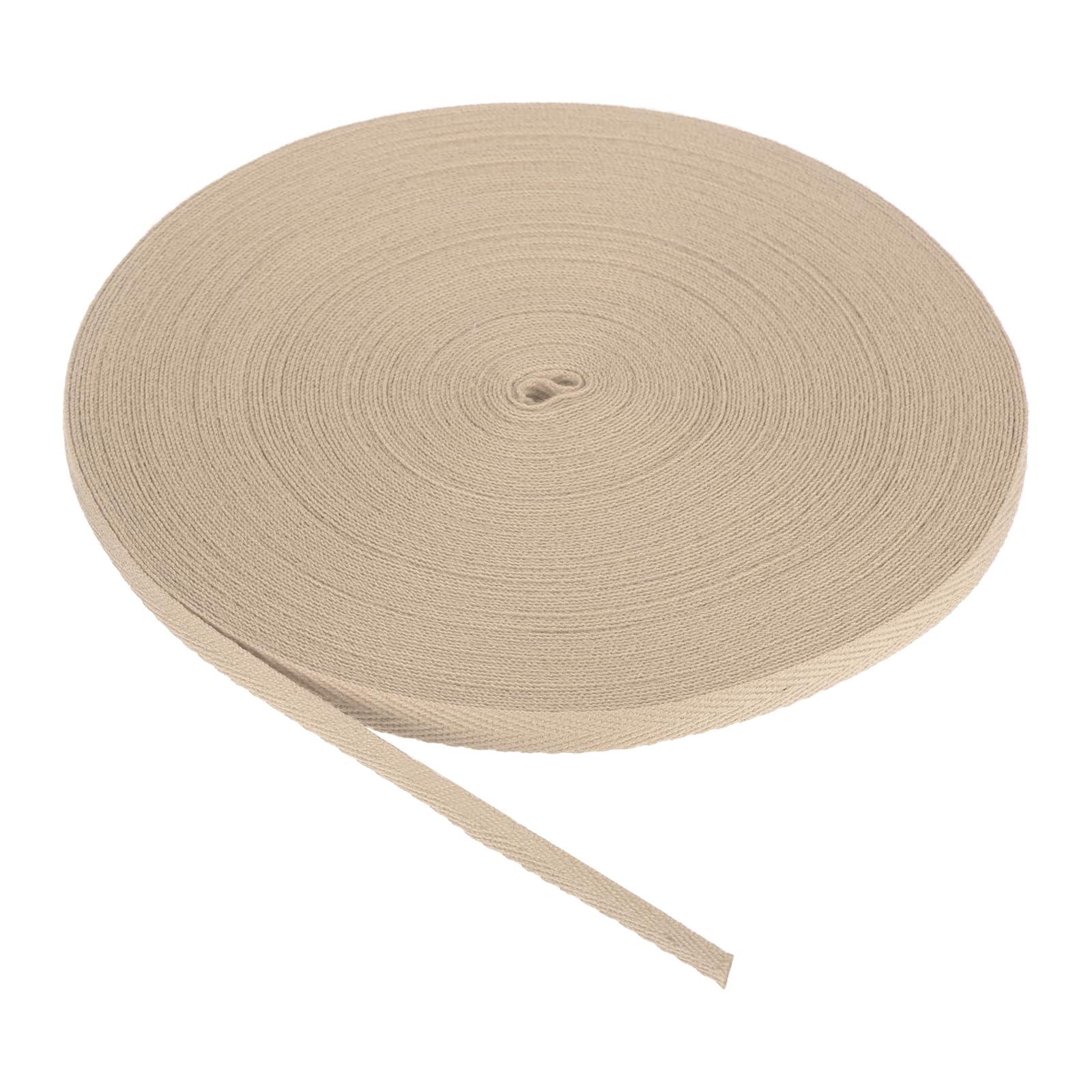 PATIKIL Cotton Twill Tape 6mm 23m Cotton Ribbon Bias Binding Tape Herringbone Webbing Trim for Sewing Gift Wrapping Light Khaki