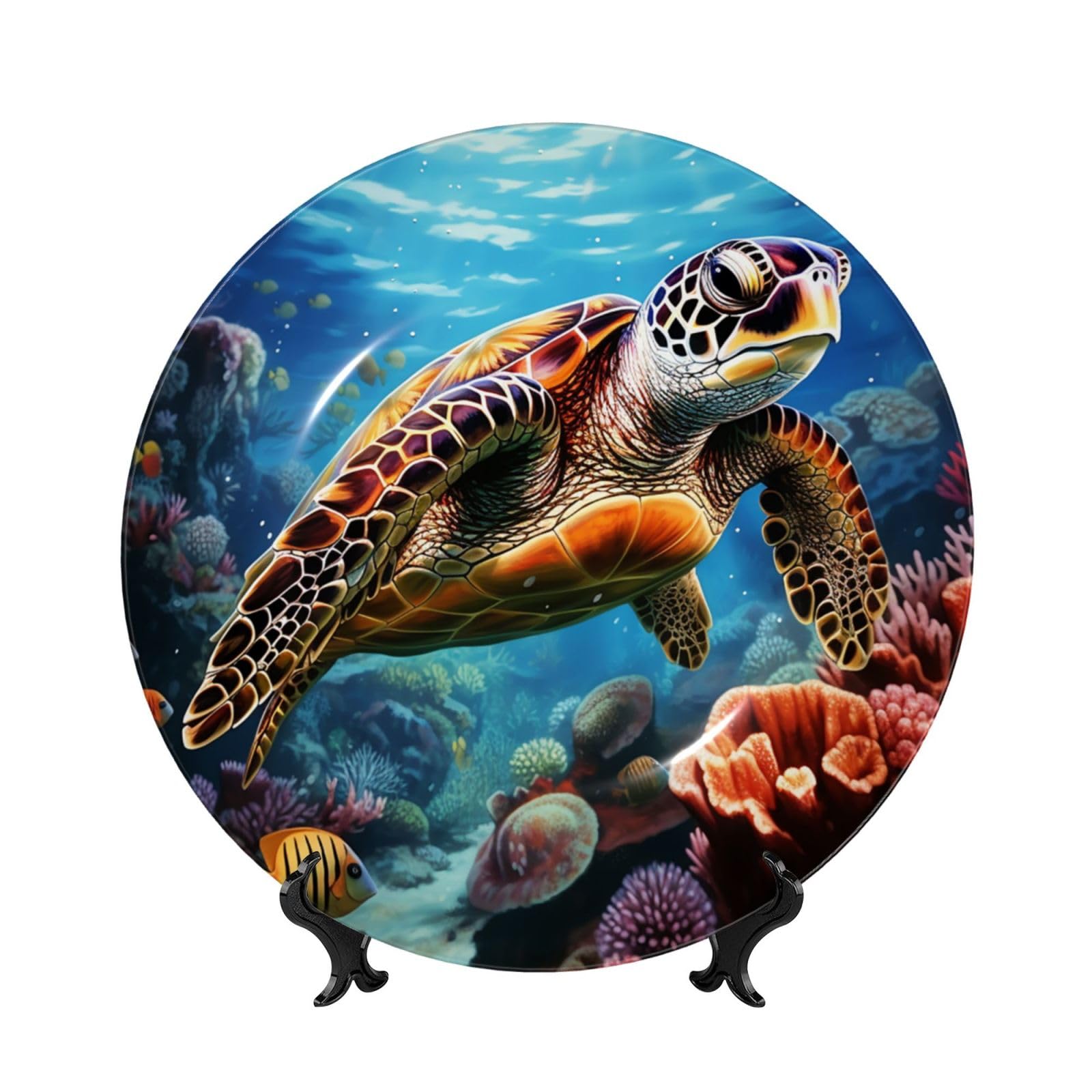 Tortues de mer en céramique : idée cadeau assiette décorative fait main
