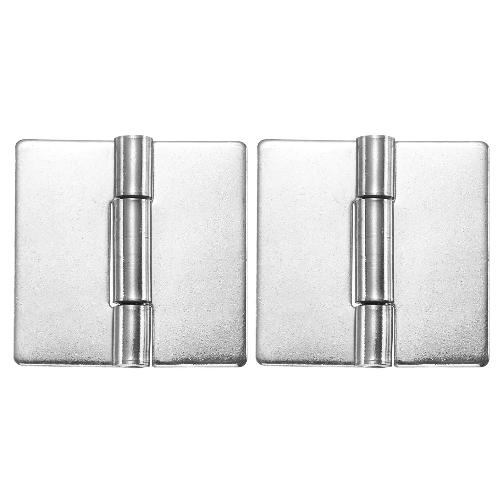 sourcing map 2 Pack Heavy Duty Weldable Hinges, 3" x 2.95" x 0.12" Weld on Butt Hinge 304 Stainless Steel Folding Metal Gate Hinges for Trailer Doors, Silver