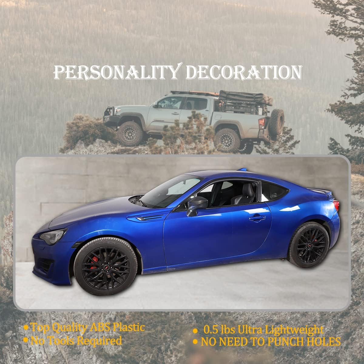 Car Side Mirror Decoration Compatible With Subaru BRZ & Toyota 86 2012-2020, Rear View Mirror Cover Cap Trim Made of ABS (Carbon Fiber Pattern)