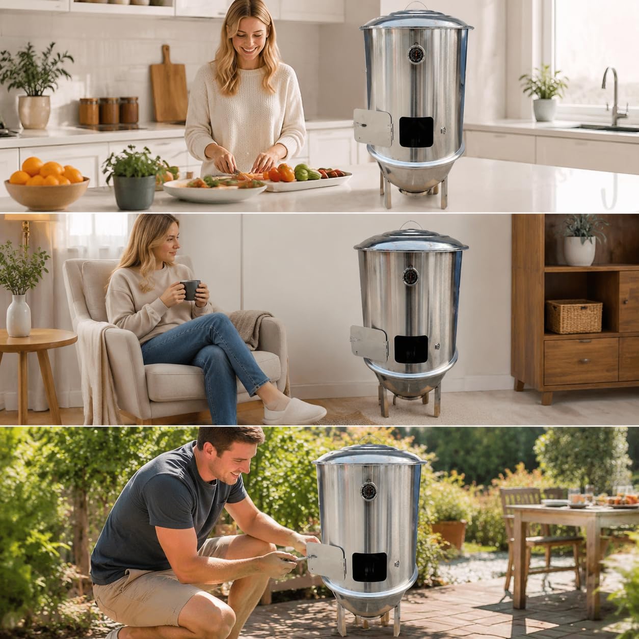 Barbecue a Senza Fumo e Forno per Arrostire - Design Staccabile per Casa e Balcone