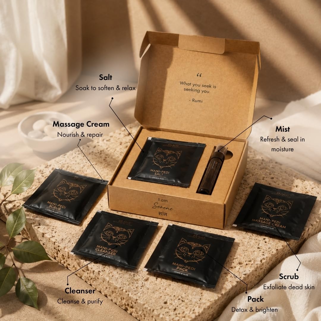 Dr Elie Organics Organic Manicure & Pedicure Kit | 6-Step Spa Treatment for Hands & Feet | Lemon & Aloe Vera | Deep Cleansing, Exfoliation & Hydration | Vegan, Cruelty-Free | Made in India 1