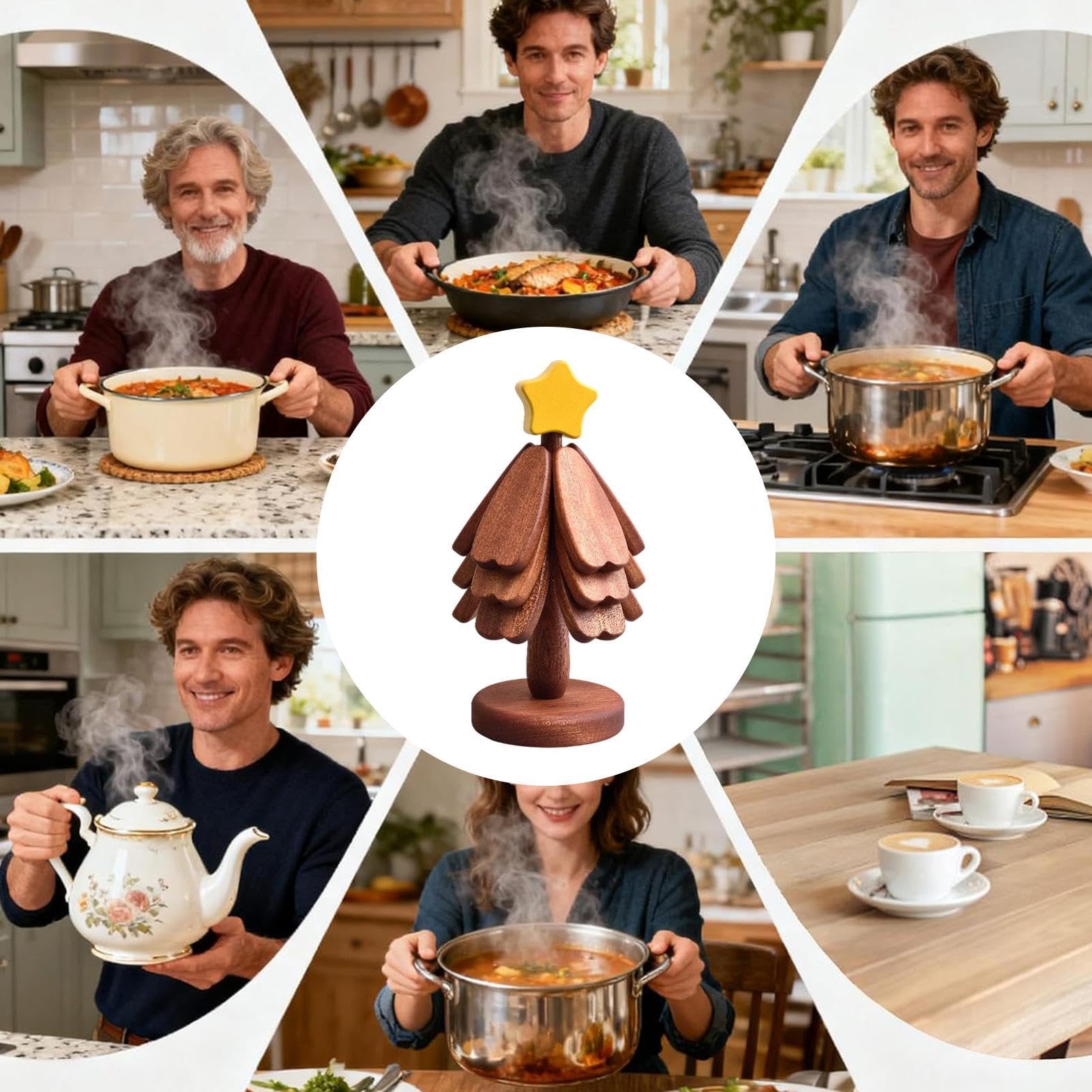 sous-Verres en Bois pour Arbre de Noël, sous-Verres Pliables résistants
