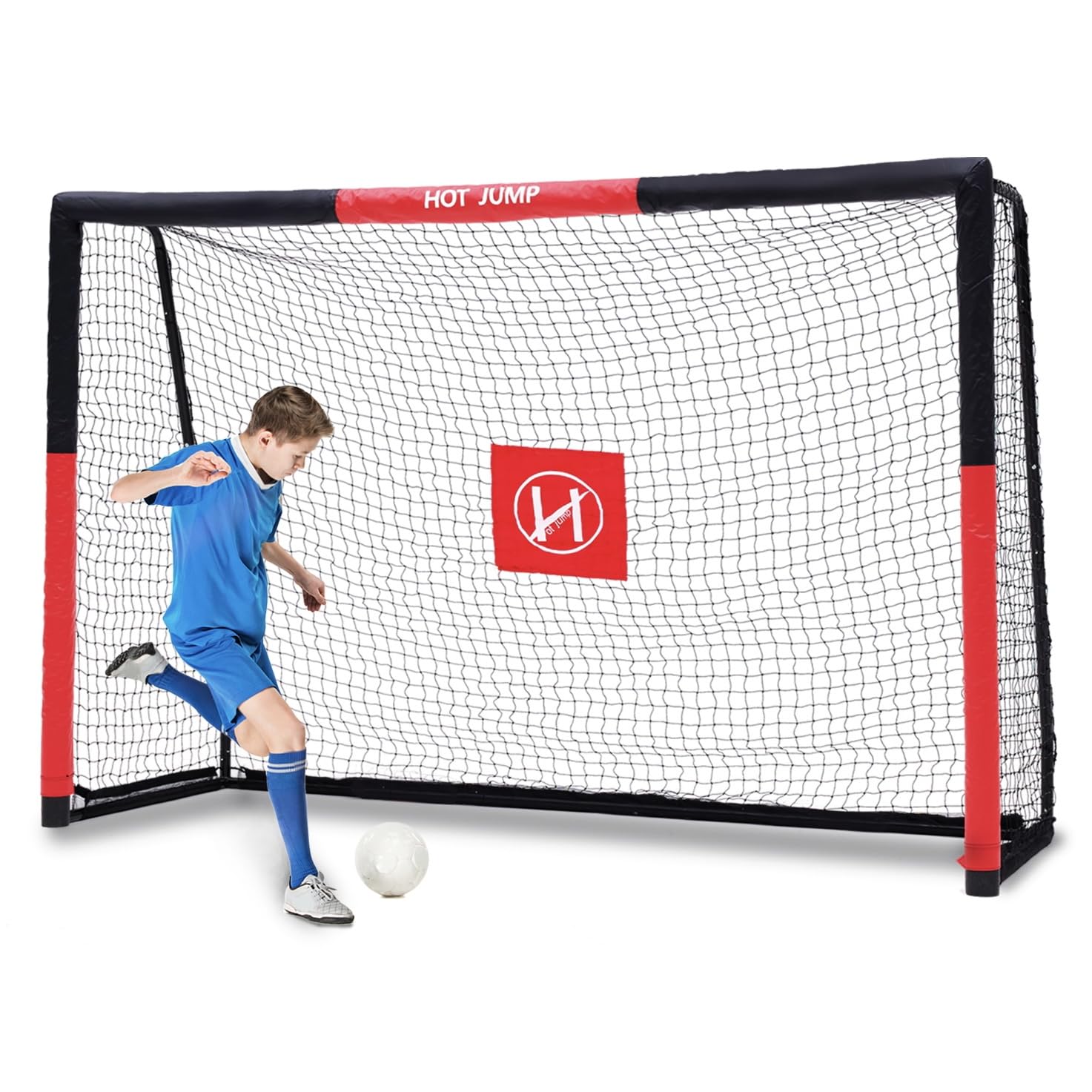 Soccer Goal for Backyard,6x4/8x5/10x6.5/12x6.5ft Metal Soccer, Soccer Goal for Kids 8-12, Soccer net with Zipper Design, Easy Assemble, Weatherproof