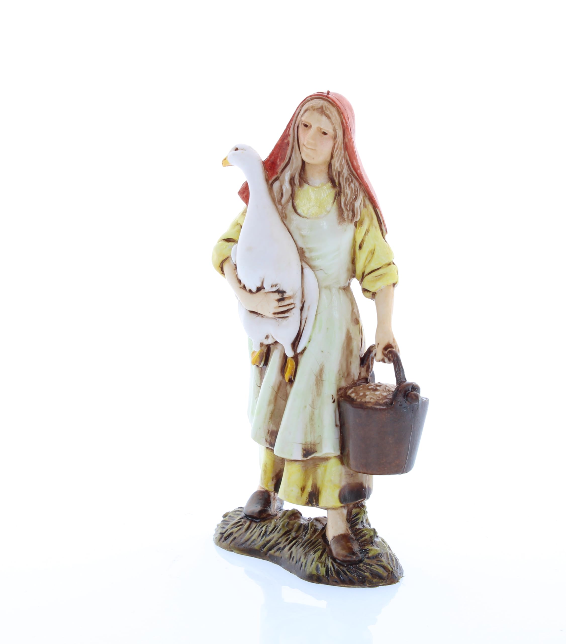Moranduzzo Mujer con Oca en Brazos para Belén de 10 Cm Escala 1:20 - Figuras de Belén Indestructibles - Estilo 700', Pintura Acabada a Mano, Producto Oficial, Escultor M. Landi