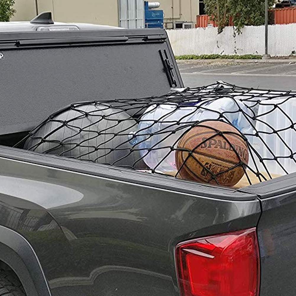 Cargo Net For Pickup Truck Bed - Stretchable 4' X 6' To 8' X 12' With 4
