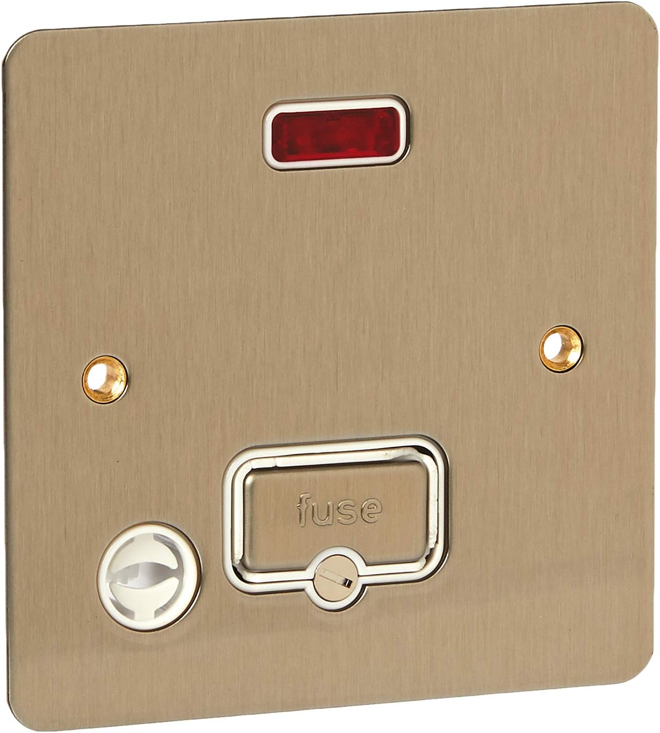 MK Edge K14978LBSW 13A Unswitched Connection Unit with Neon/Flex Outlet Lacquered - Brushed Steel