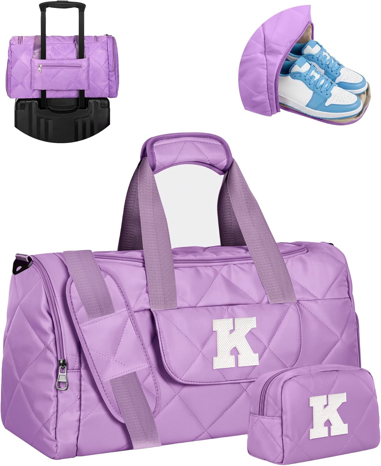 Elilier Duffle Bag for Women Girl, Gifts for 8-12, 13-19 Year Old Girls, Dance Bag for Girl Kids, Unique Weekender Overnight Bag, Gym Bag with Shoe Compartment, Birthday & Girls Weekend Gift Idea