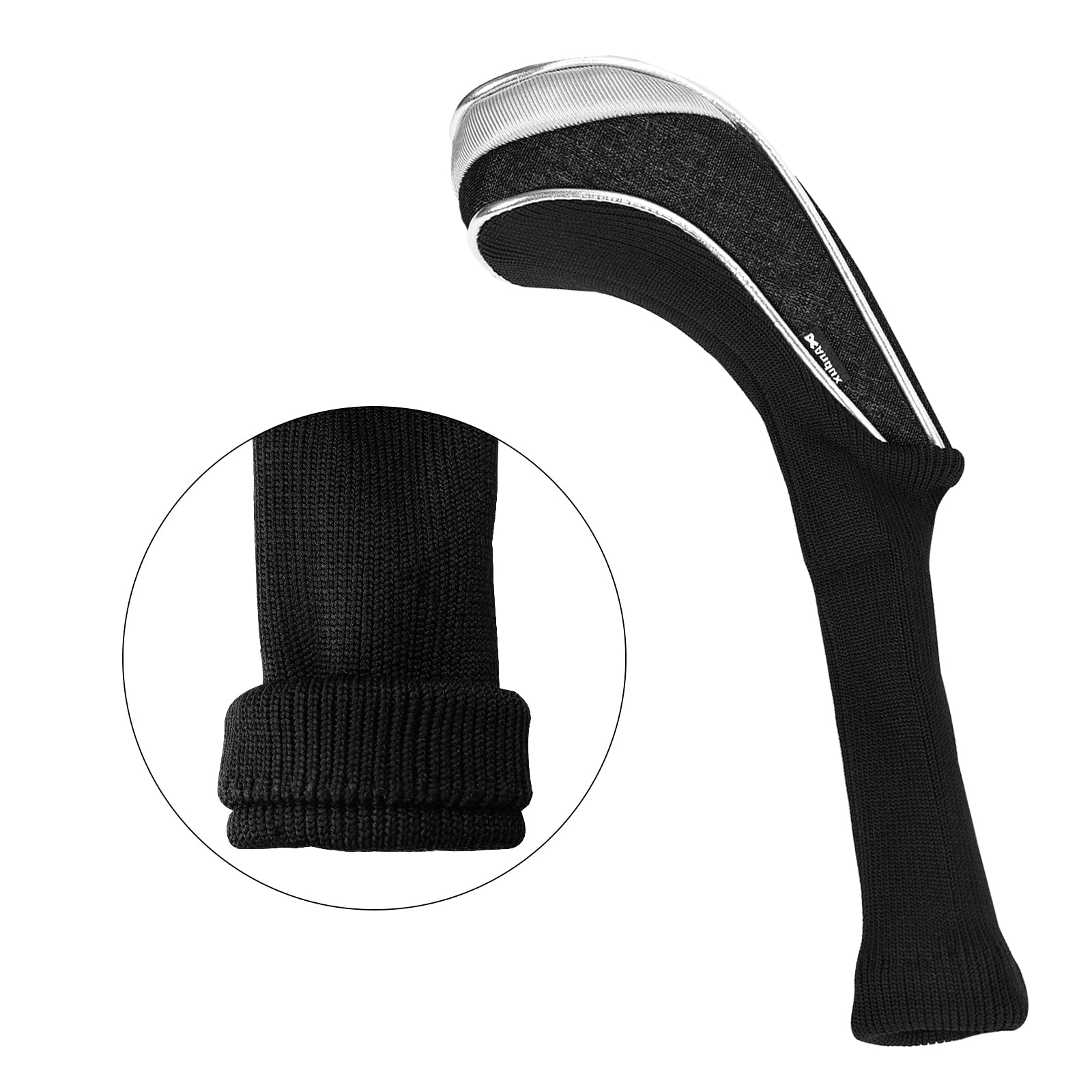 Andux Set di 5 coperture per mazze da golf in nylon, per mazze da golf, 460 cc, con collo lungo