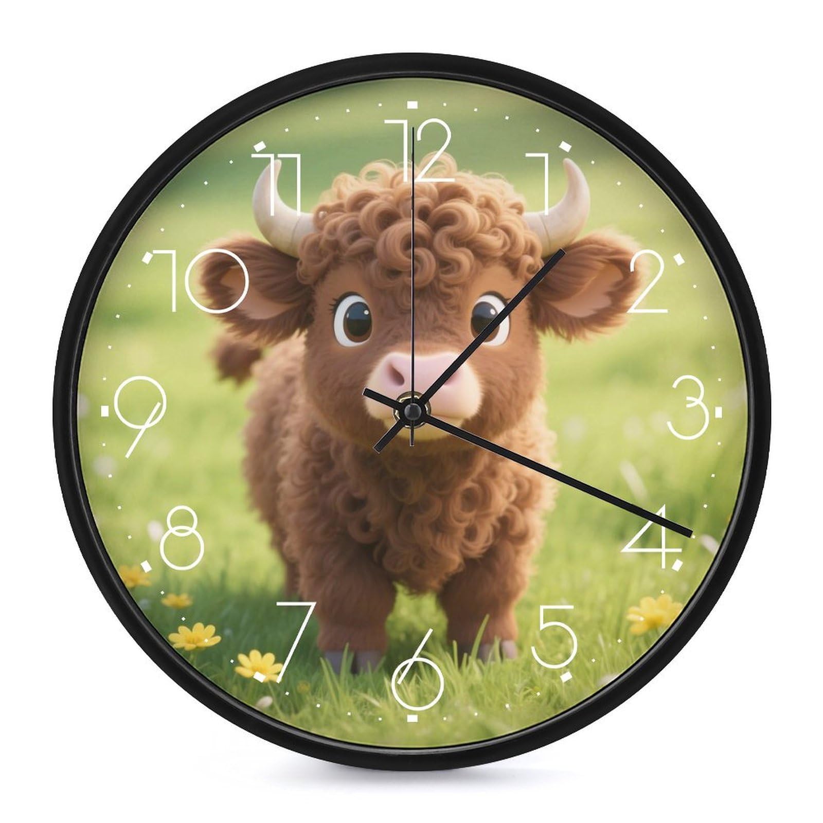 DWVTSLH Cow Wall Clock 10 Inch Silent Non-Ticking Modern Clocks Battery Operated - Decorative Wall Clocks for Bedroom Living Room Kitchen Office Wall Decor Gift Idea