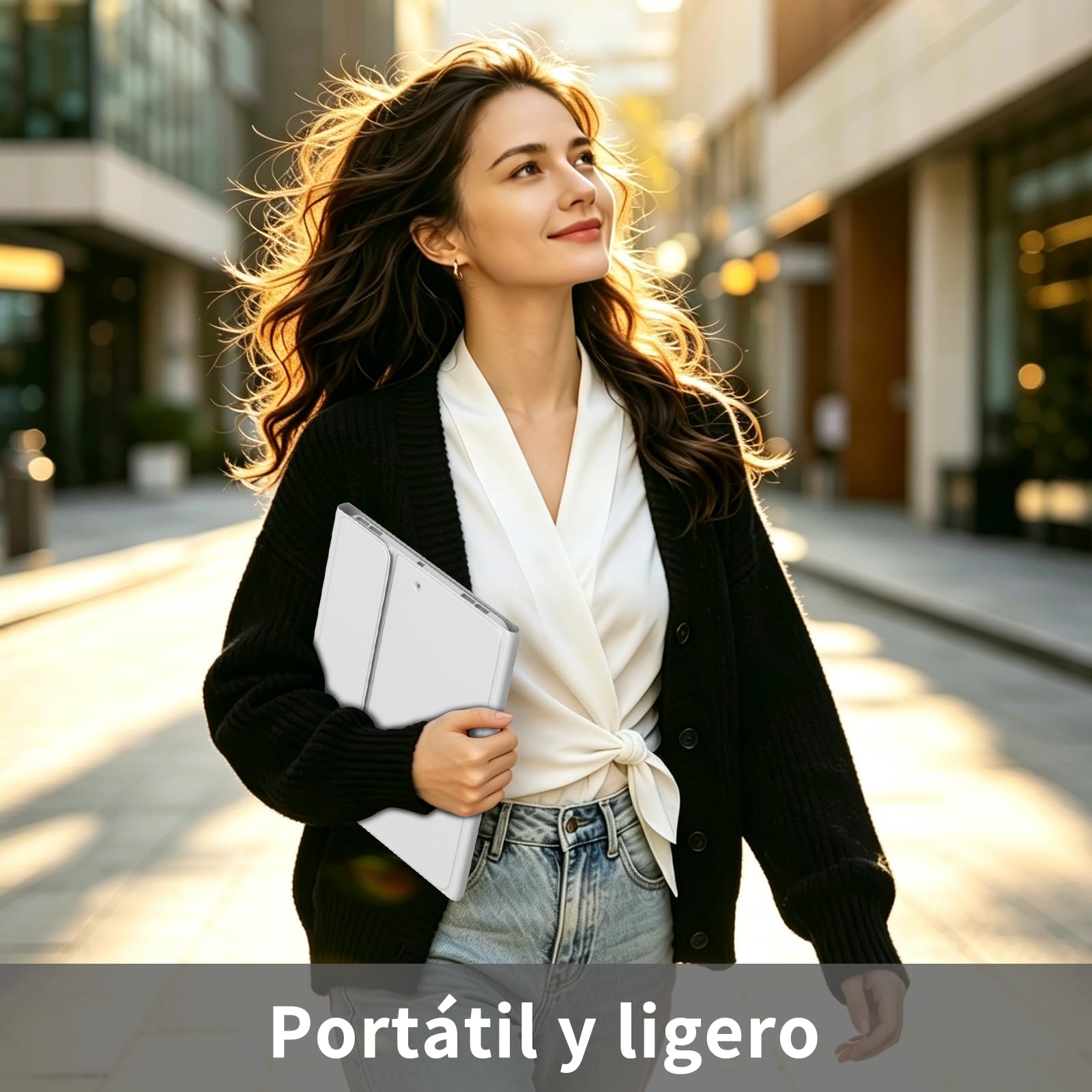 TQQ Funda Teclado iPad 9 generación con Porta lápices Incorporado, Desmontable Español Ñ Teclado para iPad 10.2" 9ª/8ª/7ª Gen, iPad Pro 10.5" 2017, iPad Air 3 2019