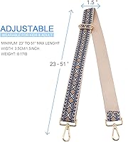 Vista 6 de Correa ajustable para bolso, correa ancha para bolso, correa de repuesto para bolso cruzado