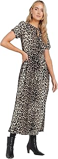 Long Tall Sally LTS Tall Leopard Print Smock Dress Brown