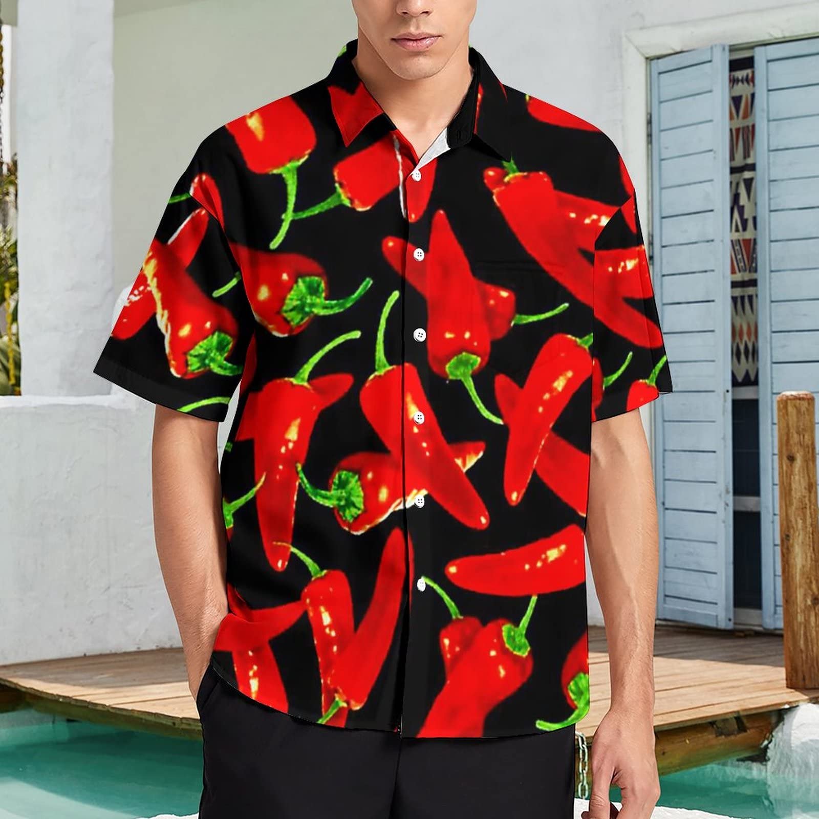 Amazon.co.jp: シャツ メンズ 半袖 赤唐辛子 ビジネス カジュアル