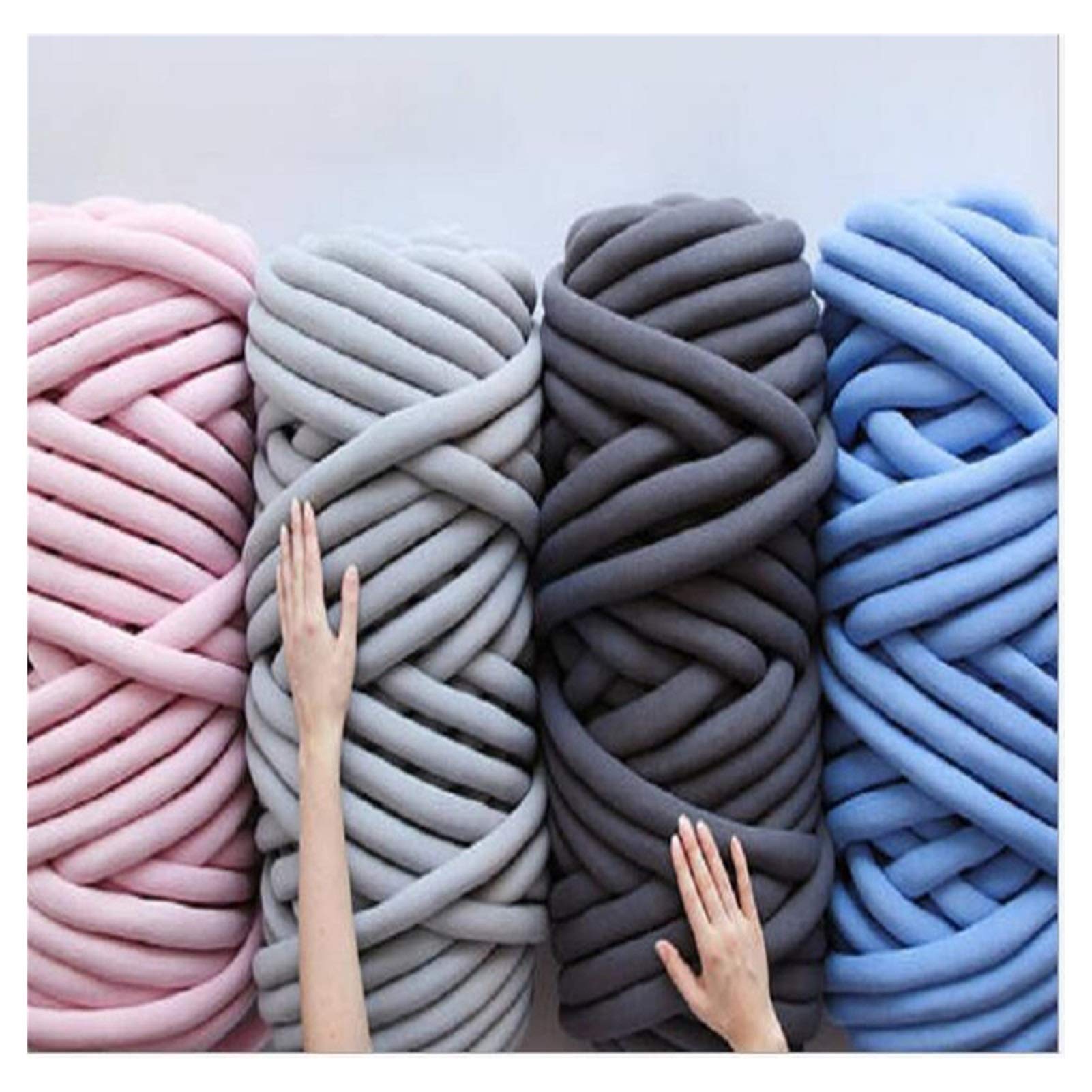 Szorstkie ramiona, szorstkie przędzy Gruba włóczka do robótek ręcznych 1000g, wielokolorowa(Light gray)