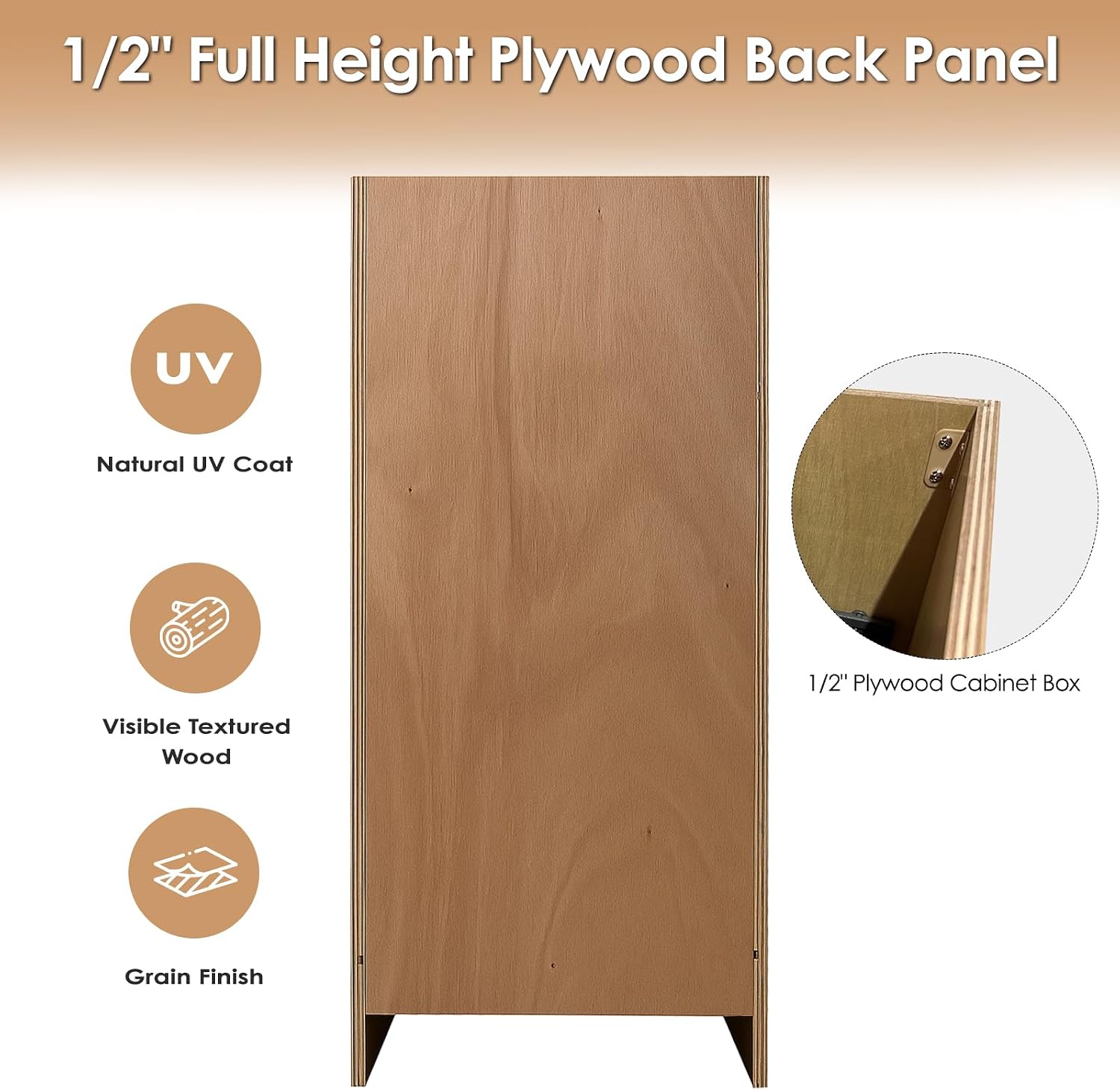 15" Base Cabinet with Drawer, Shaker Cabinet Doors, Soft Close Door and Adjustable Shelf, Painted, Unassembled, RTA for Kitchen, Laundry Room (White Oak and MDF Door, 15"W X 34 1/2"H X 24"D)