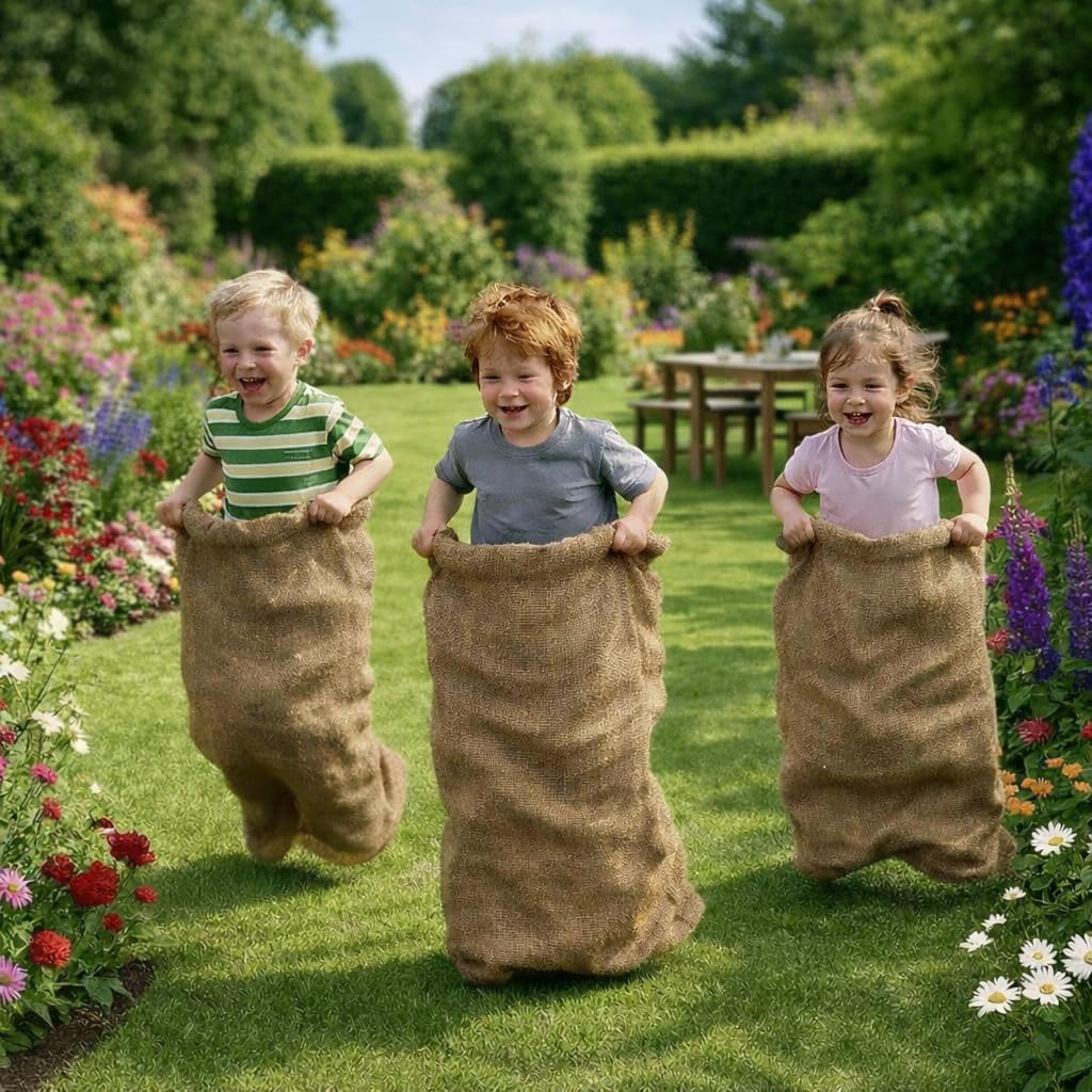 IPEA Sacchi in Juta di Grandi Dimensioni – 80 x 50 cm – 5 PEZZI – Sacco in Tessuto Iuta Naturale per Fai da Te, Arredamento, Giardinaggio, Casa, Contenitore di Oggetti - Sacco Regalo Natale