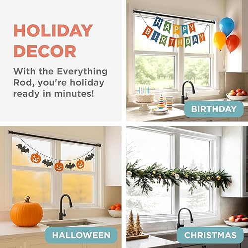 Miniatura 4 de Zenna Home Tension - Barra de cortina de ducha con tensión, sin taladro, barra de cortina ajustable para baño, resistente al óxido, fácil