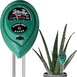 HSLGOVE Medidor de umidade do solo, medidor de pH do solo 3 em 1/Lihgt/medidor de umidade do solo para plantas domésticas, gramado interno e externo, flores, jardinagem, agricultura (não precisa de
